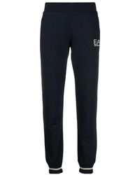 EA7 - Logo-Print Tapered Track Pants - Lyst