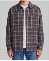 DUNST - Quilted Plaid Overshirt Jacket - Lyst