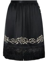 Bode - Embroidered Mini Skirt - Lyst