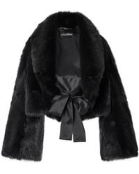 Dolce & Gabbana - Belted Faux-Fur Jacket - Lyst