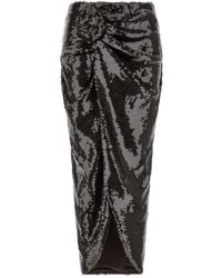 ROTATE BIRGER CHRISTENSEN - Draped Sequined Midi Skirt - Lyst