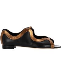 Manolo Blahnik - Round Toe Flat Sandals - Lyst