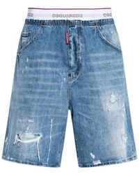 DSquared² - Surfer Distressed Bermuda Shorts - Lyst