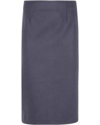 MM6 by Maison Margiela - Asymmetric Rear-Slit Midi Skirt - Lyst