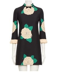 Valentino - Floral Printed High Neck Mini Dress - Lyst