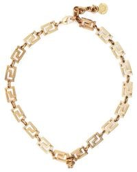 Versace - Medusa Head Motif Chained Necklace - Lyst