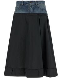 Maison Margiela - Denim Insert Midi Skirt - Lyst