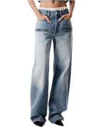 Alexander Wang - Logo-Patch Zip-Detailed Jeans - Lyst
