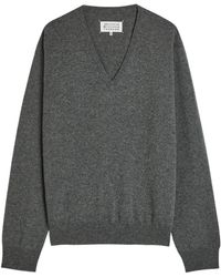 Maison Margiela - V-Neck Wool Jumper - Lyst