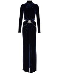 Rabanne - Crystal-Embellished Velvet Maxi Dress - Lyst