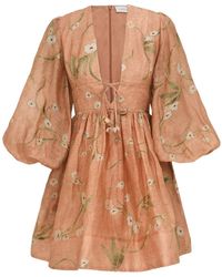 Zimmermann - Illuminate Drawn Mini Dress - Lyst