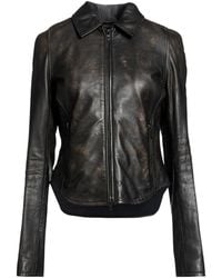 DIESEL - Simple Leather Jacket - Lyst