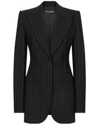 Dolce & Gabbana - Pinstriped Single-Breasted Tailored Blazer - Lyst