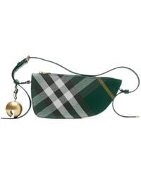 Burberry - Mini Shield Bell Charm Checked Shoulder Bag - Lyst