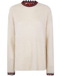 La DoubleJ - Scalloped-Trimmed Mohair Wool Sweater - Lyst
