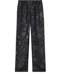 Gucci - Printed Silk Twill Pants - Lyst