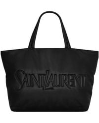 Saint Laurent - Logo Detailed Large Tote Bag - Lyst