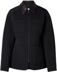 Tibi - Contrast-Collar Zip-Up Jacket - Lyst