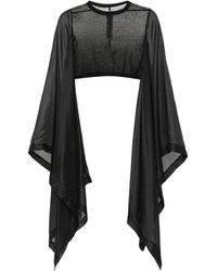 Rick Owens - Long Sleeve Cropped T-Shirt - Lyst