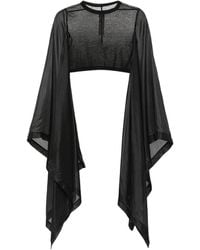 Rick Owens - Long Sleeve Cropped T-Shirt - Lyst
