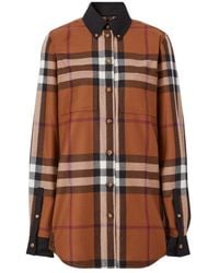 Burberry - Check Printed Buttoned Shirt - Lyst