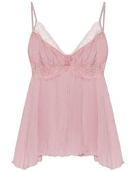 Blumarine - Georgette Lace-Pannels V-Neck Top - Lyst