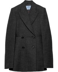 Prada - Double-Breasted Vintage-Look Rush Stitch Jacket - Lyst