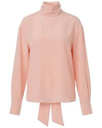 Gucci - Crepe De Chine Shirt With Neck Bow - Lyst