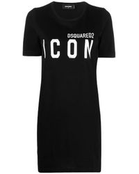 DSquared² - Icon Printed T-Shirt Dress - Lyst