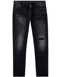 Emporio Armani - Five-Pocket Jeans Slim Fit Distressed With Paint Splatters - Lyst