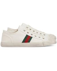 Gucci - Stripe Detailed Low-Top Sneakers - Lyst