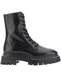 Stuart Weitzman - Logo Lace Up Boots - Lyst
