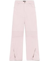 Blumarine - High Waist Ribbed-Knee Detailed Jeans - Lyst