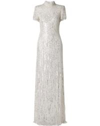 Jenny Packham - Chiffon High-Neck Dress - Lyst