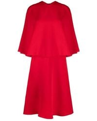 Valentino - Cape Effect Midi Dress - Lyst