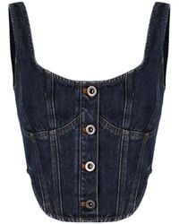 Self-Portrait - Denim Top - Lyst