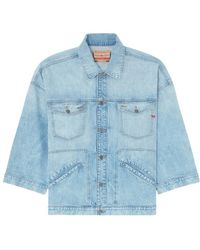 DIESEL - De-Lin Bartack-Stitch Denim Jacket - Lyst