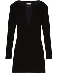 Ambush - Deep V-Neck Long Sleeved Mini Dress - Lyst