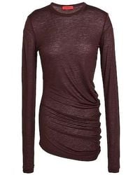 MAX&Co. - Solid Color Long-Sleeve Crew Neck T-Shirt - Lyst