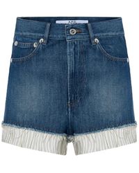 A.P.C. - Layered Mid-Rise Denim Shorts - Lyst