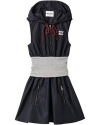 Miu Miu - Technical Hooded Mini Dress - Lyst
