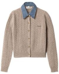 Miu Miu - Wool And Cashmere Cardigan - Lyst
