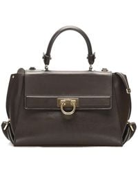 Ferragamo - Logo Details Handbag - Lyst
