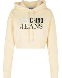 Moschino - Jeans Logo Printed Cropped Hoodie - Lyst