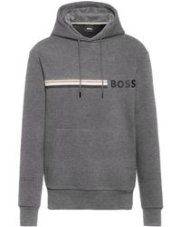 BOSS - Logo Hooded Sweater - Lyst