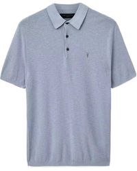 AllSaints - Aubrey Textured Polo Shirt - Lyst