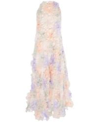 SUSAN FANG - Floral Appliqué Maxi Dress - Lyst