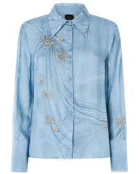 Pinko - Placed Jewel Printed Fluid Shirt - Lyst