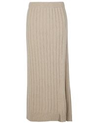 The Row - Asymmetrical Ribbed Cashmere Mid-Length Skirt - Lyst