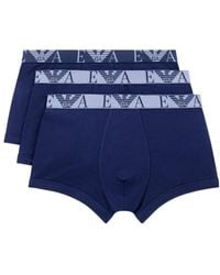 Emporio Armani - 3-Pack Logo Trunks - Lyst